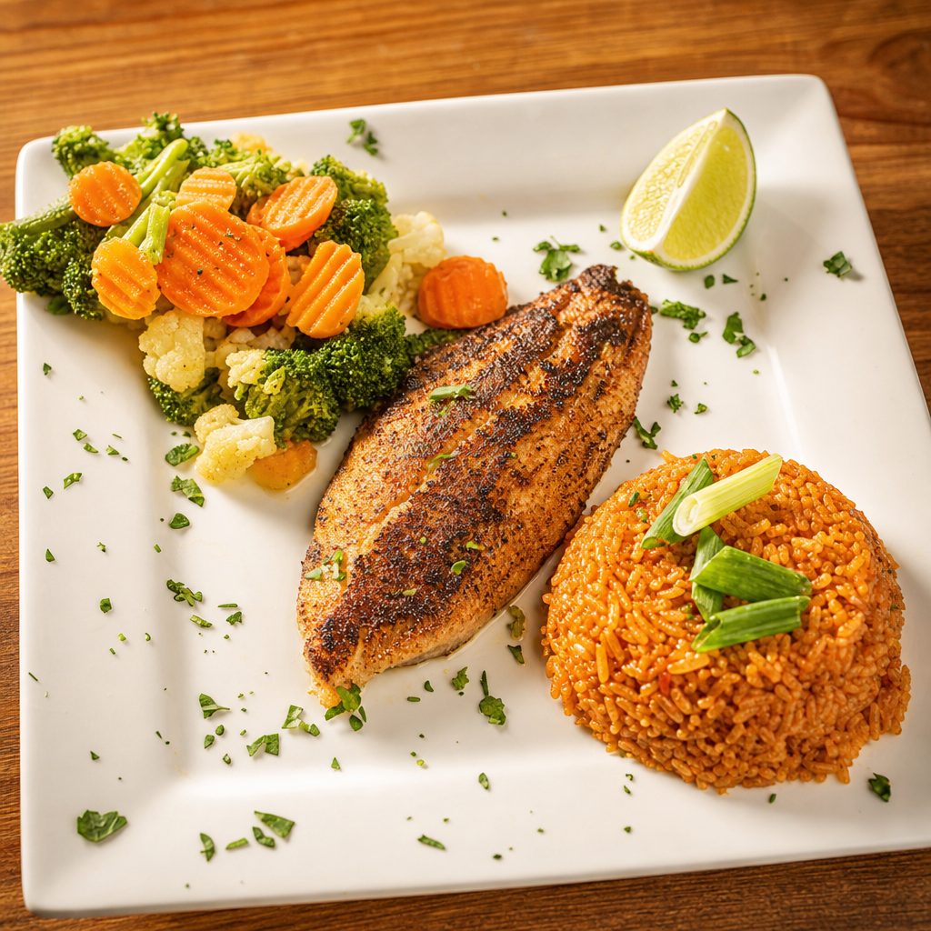 Blackened Seafood Plate.